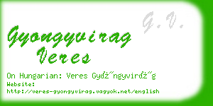 gyongyvirag veres business card